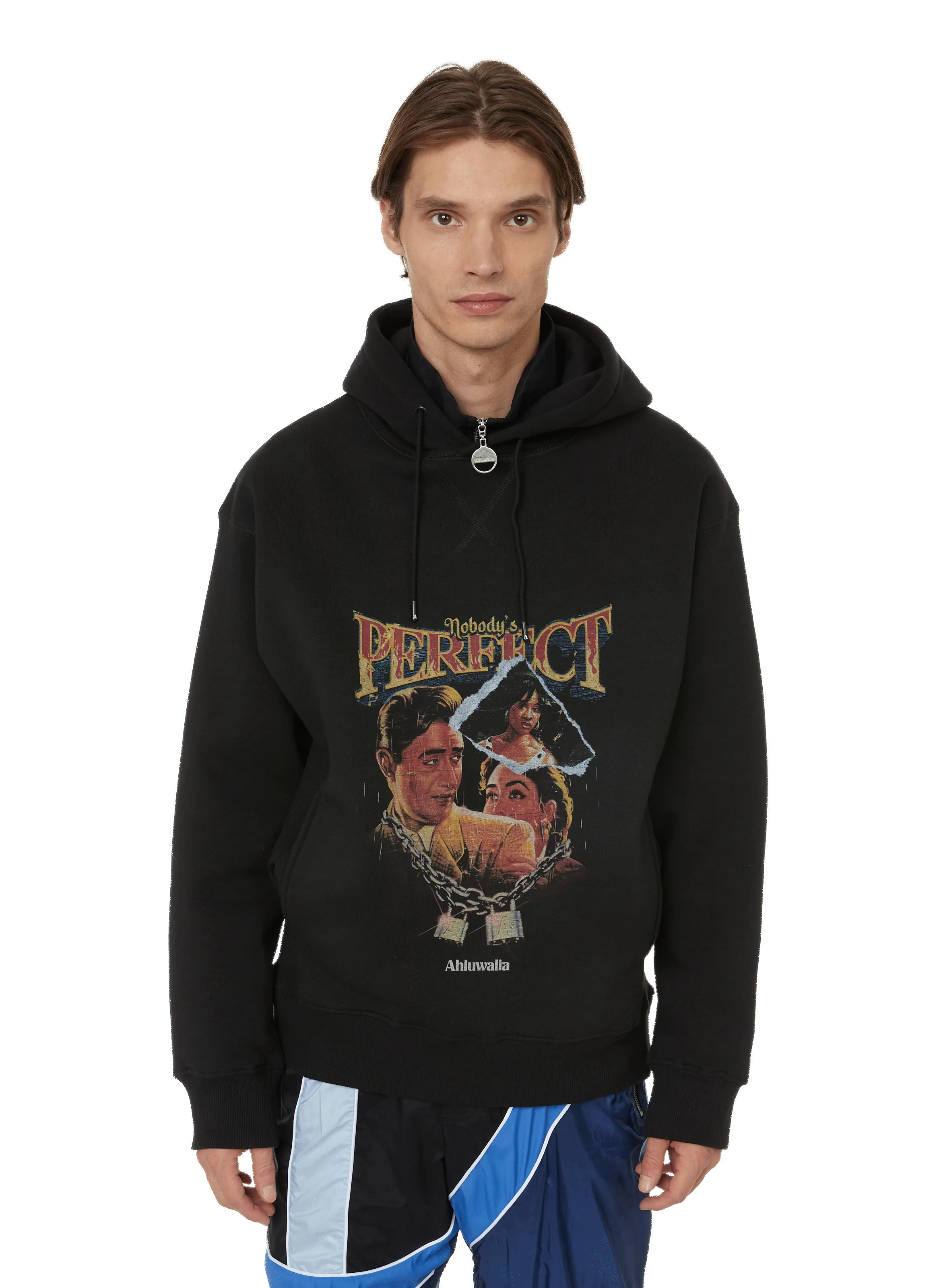 AHLUWALIA  Printed hoodie - Black