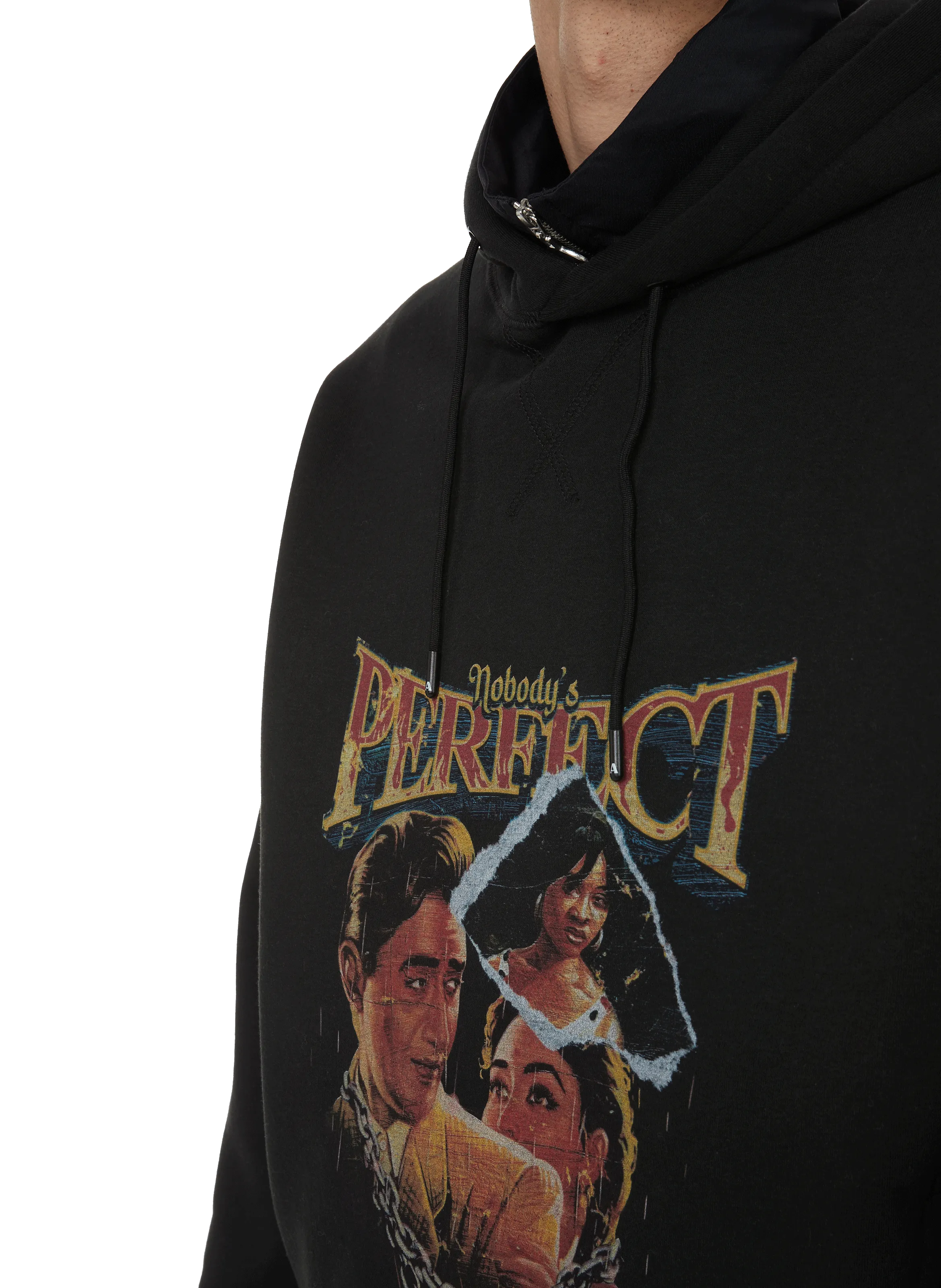 AHLUWALIA  Printed hoodie - Black