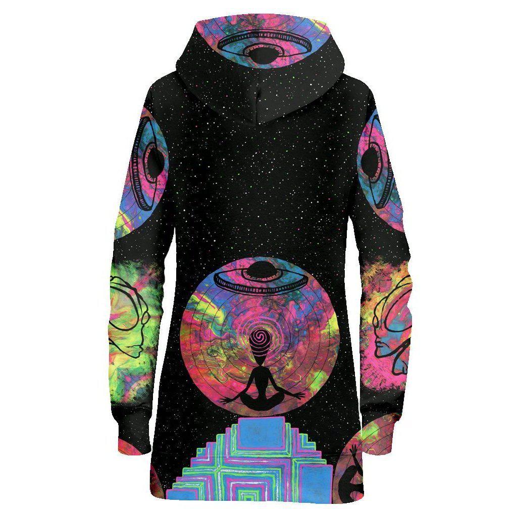 ALIEN MEDITATE HOODIE DRESS