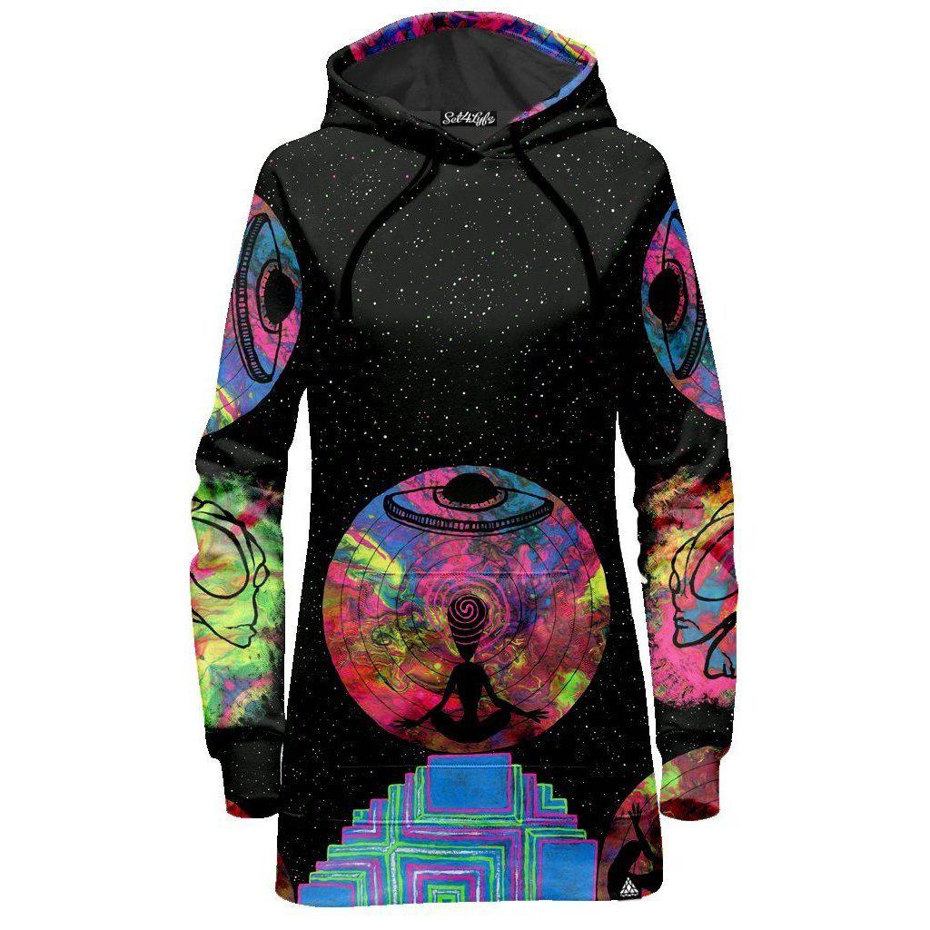 ALIEN MEDITATE HOODIE DRESS