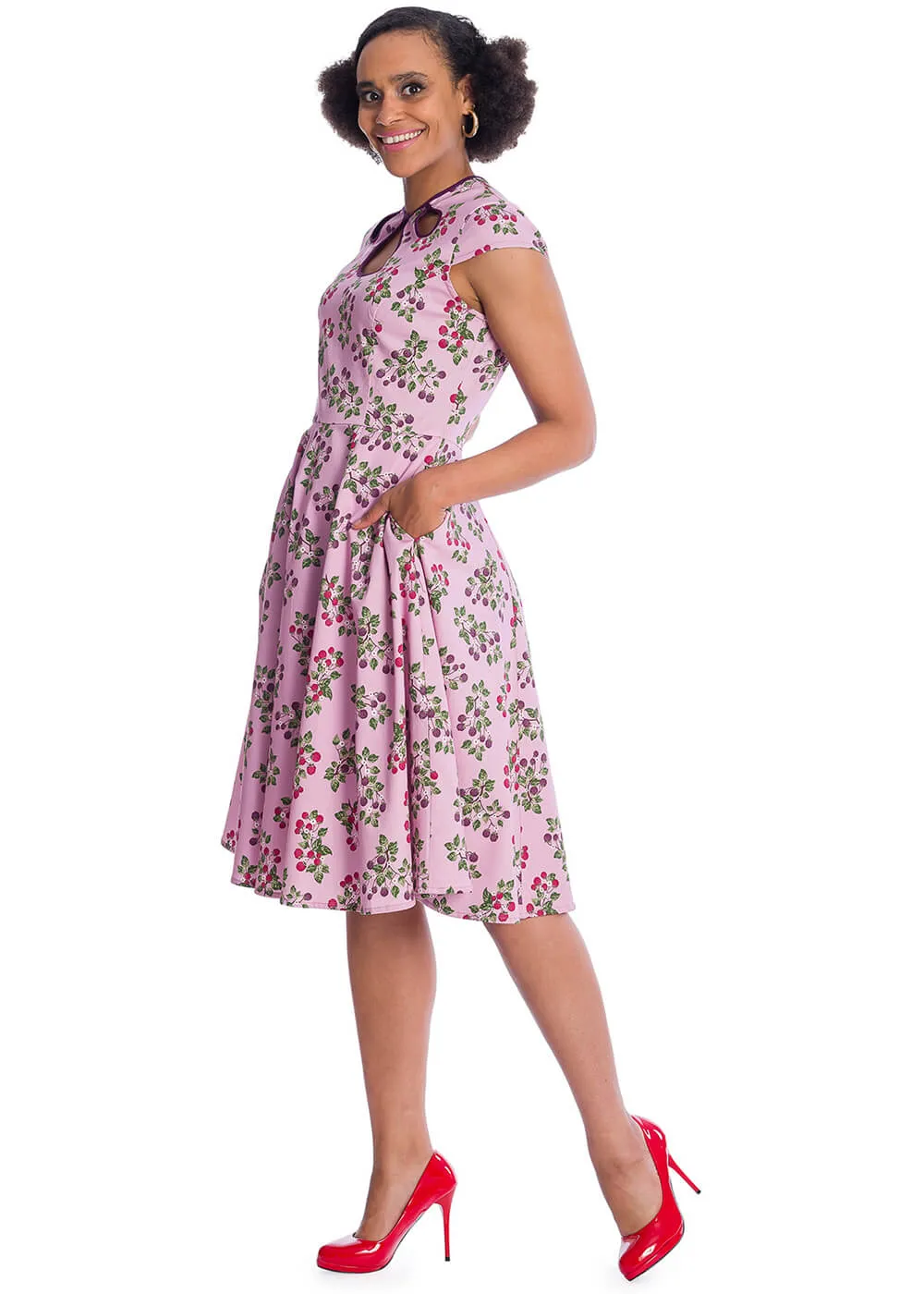 Banned Summer Berry 50's Swing Dress Lilac Purple