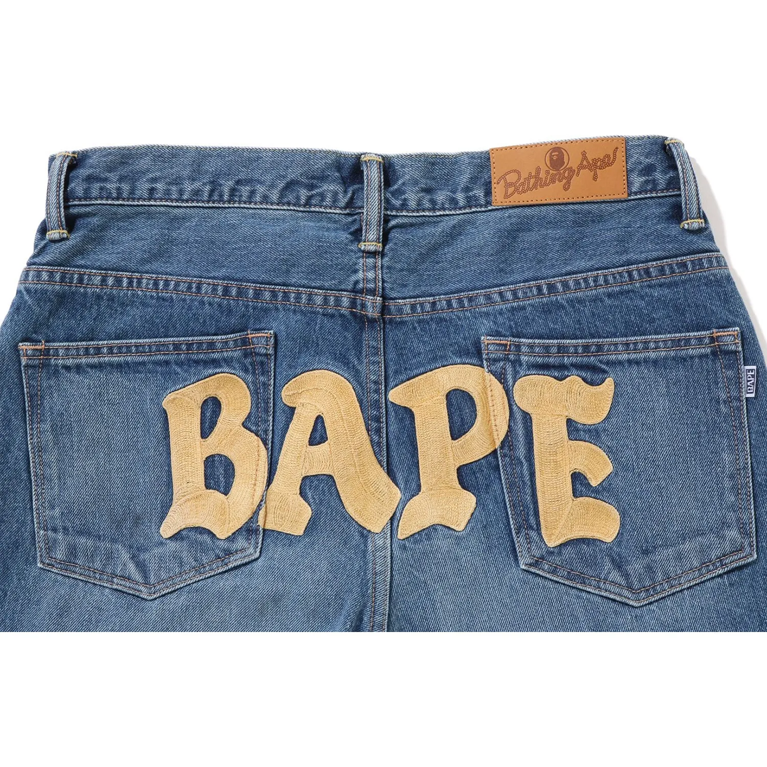 BAPE RELAXED FIT DENIM PANTS MENS