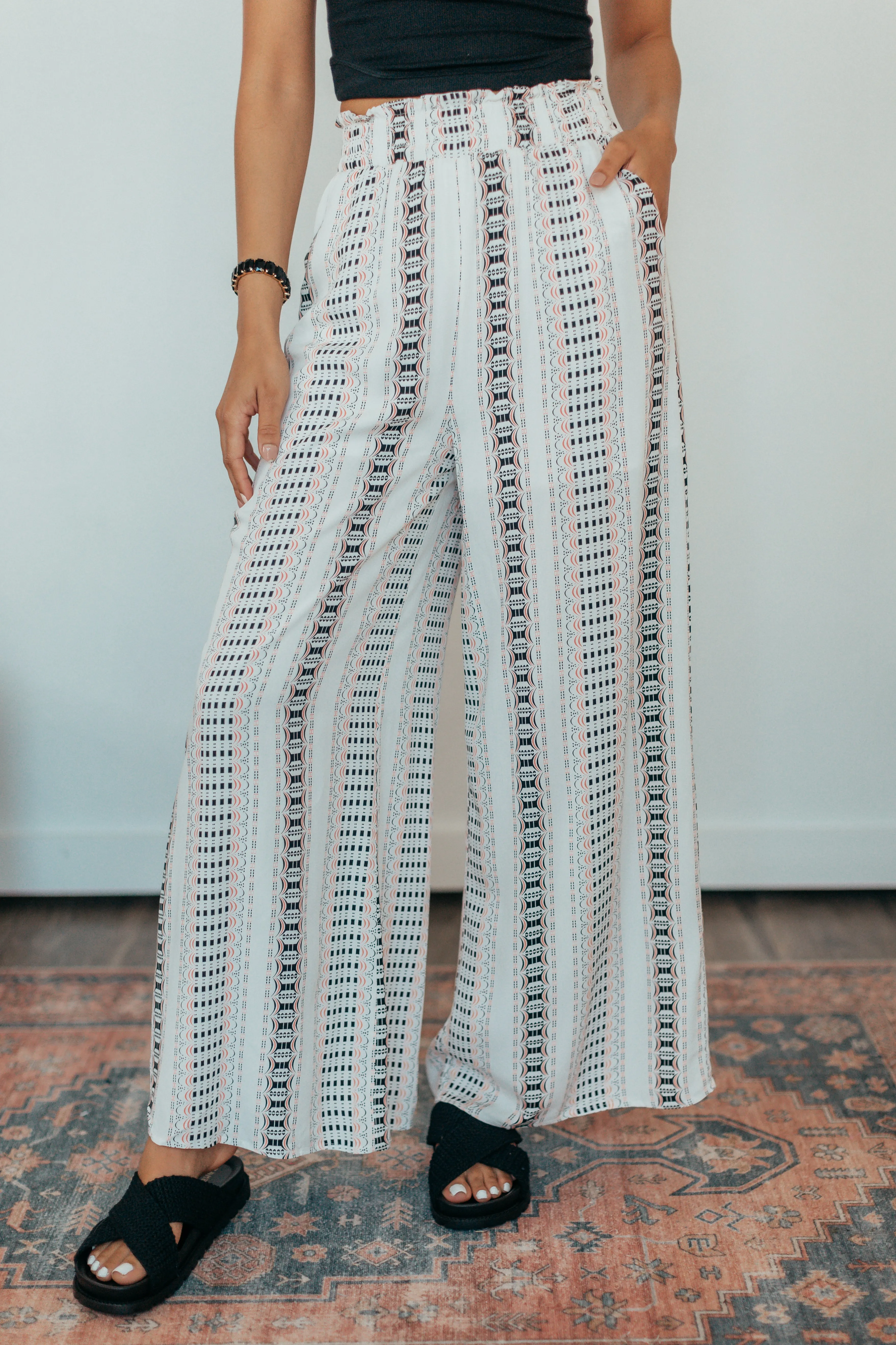 Billie Geometric Printed Wide Leg Pants