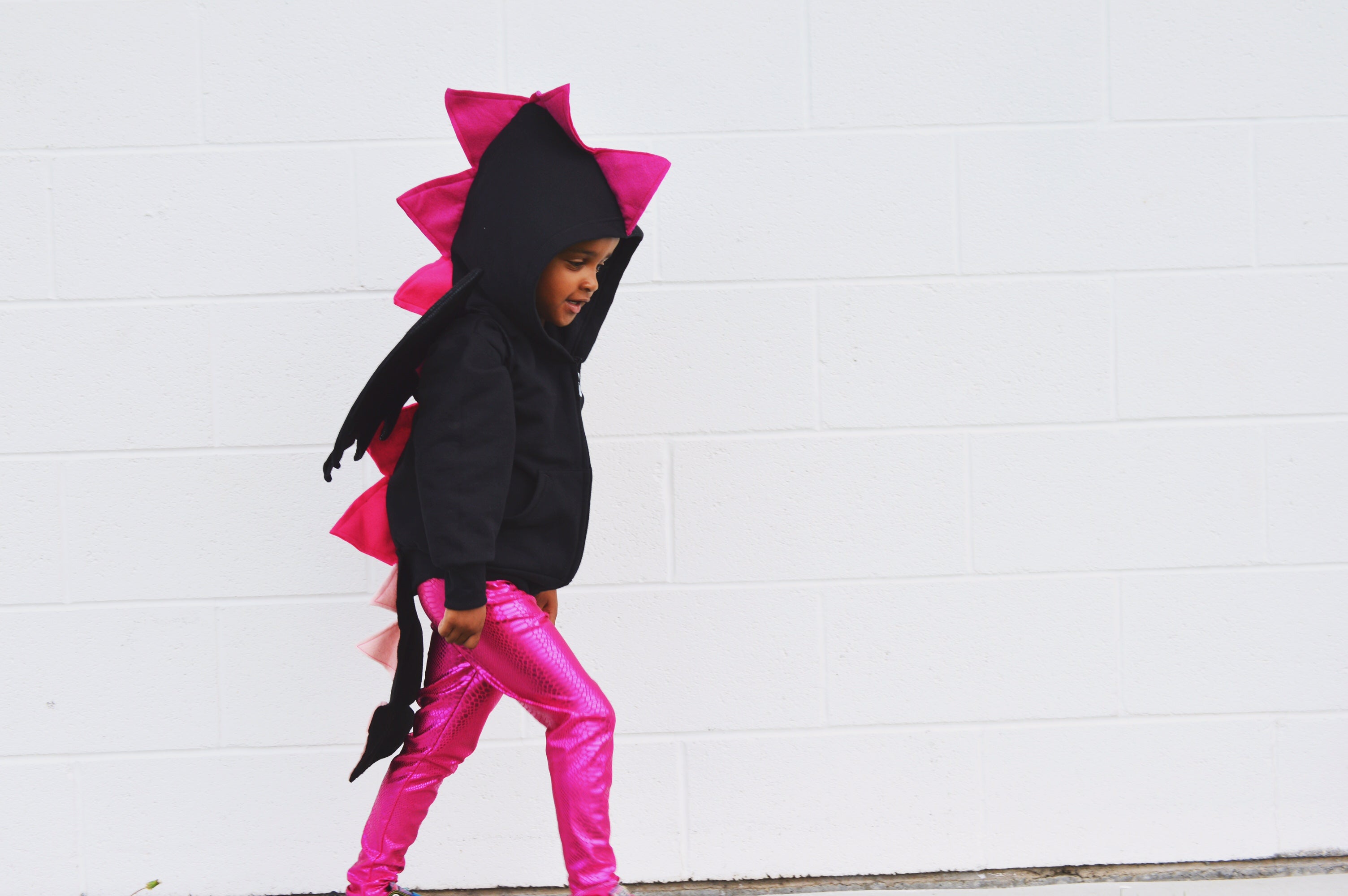 Black + Pink Dragon Hoodie