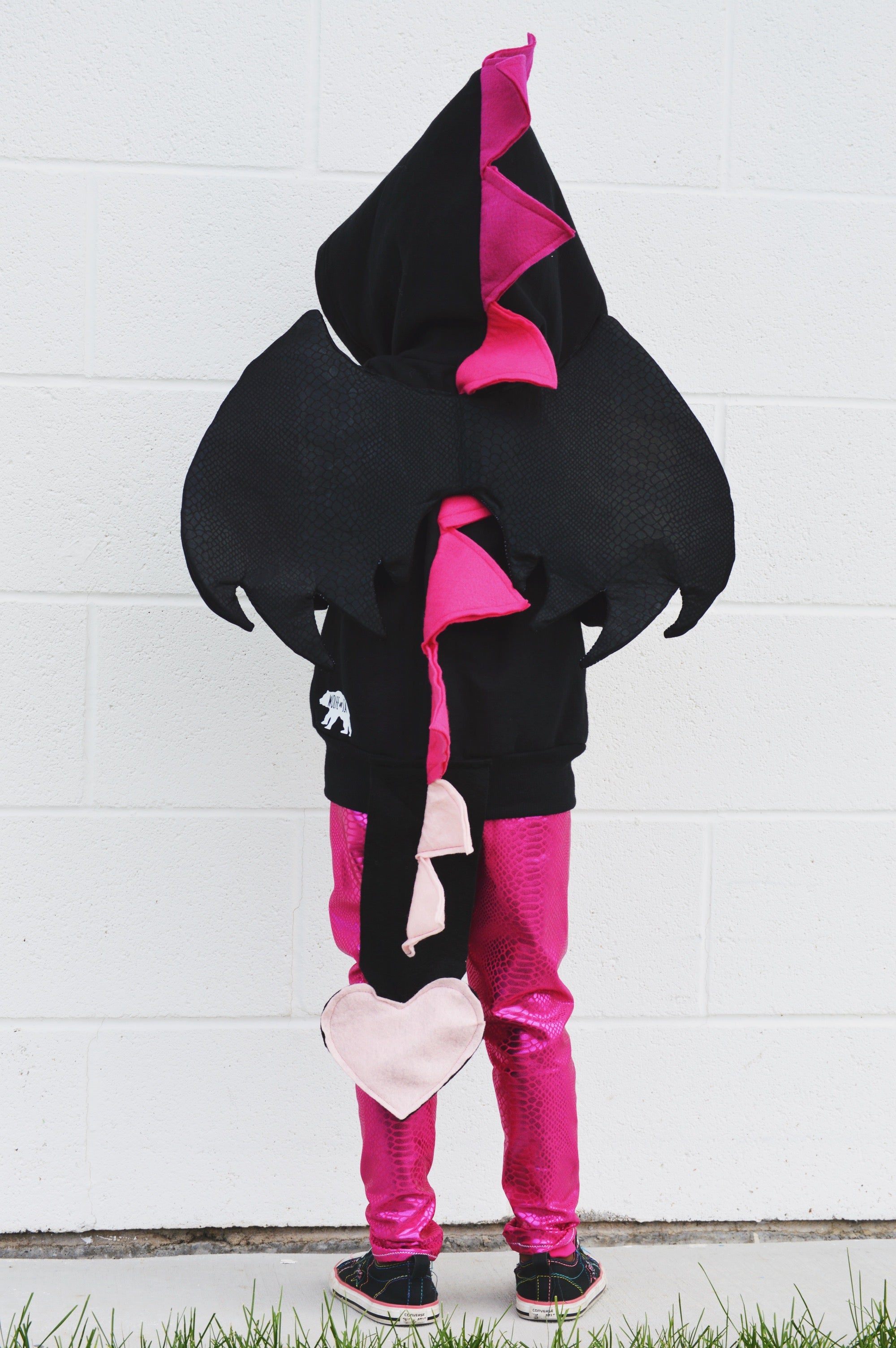 Black + Pink Dragon Hoodie