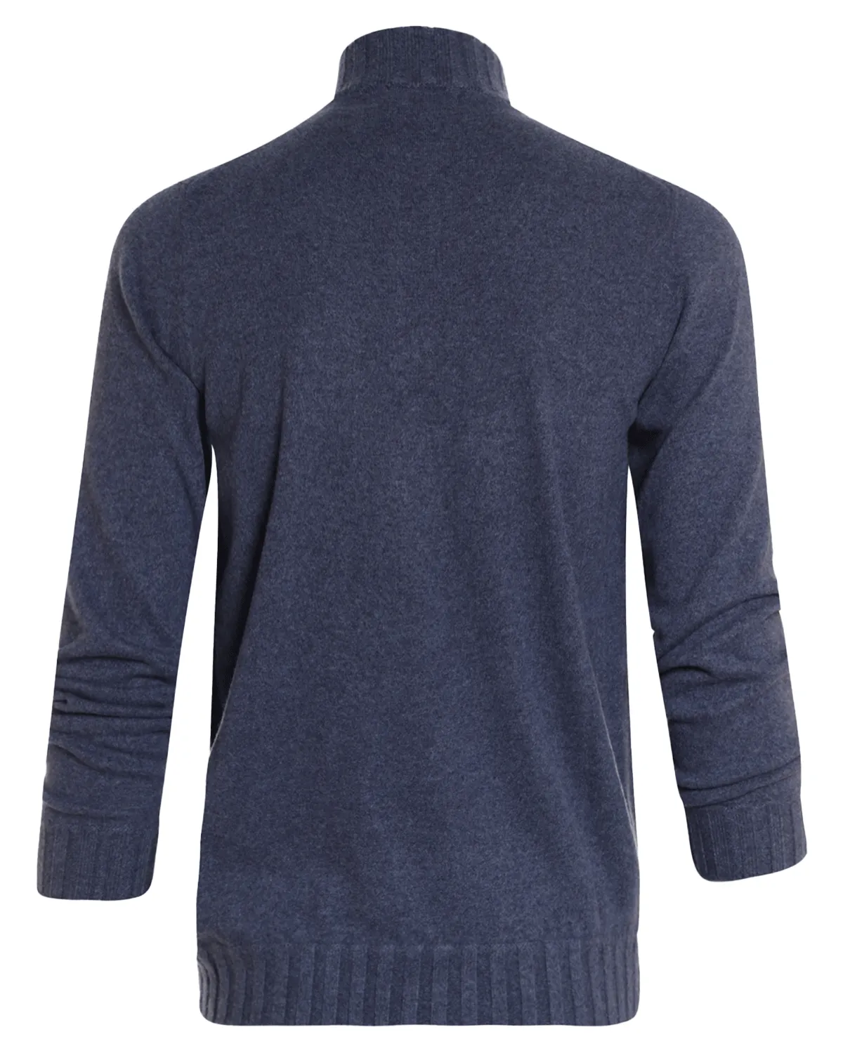 Blue Cashmere Quarter Zip Sweater