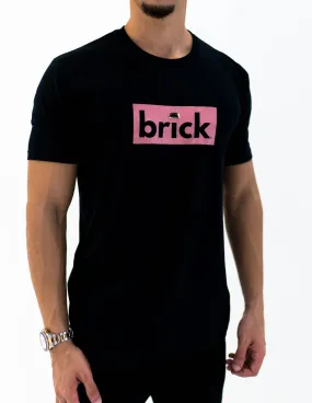 brick 14k gold bonded short sleeve shirt - black / rose gold