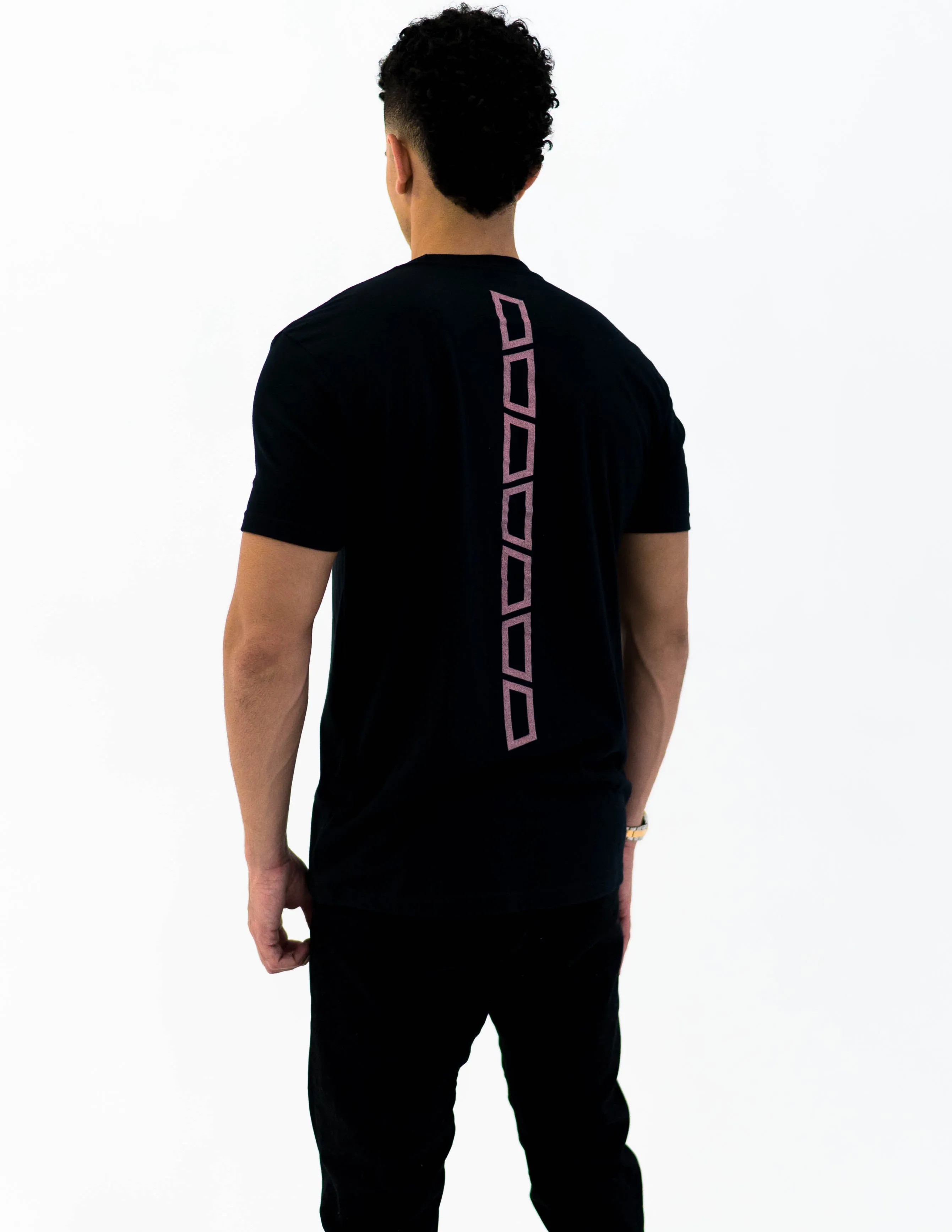 brick 14k gold bonded short sleeve shirt - black / rose gold