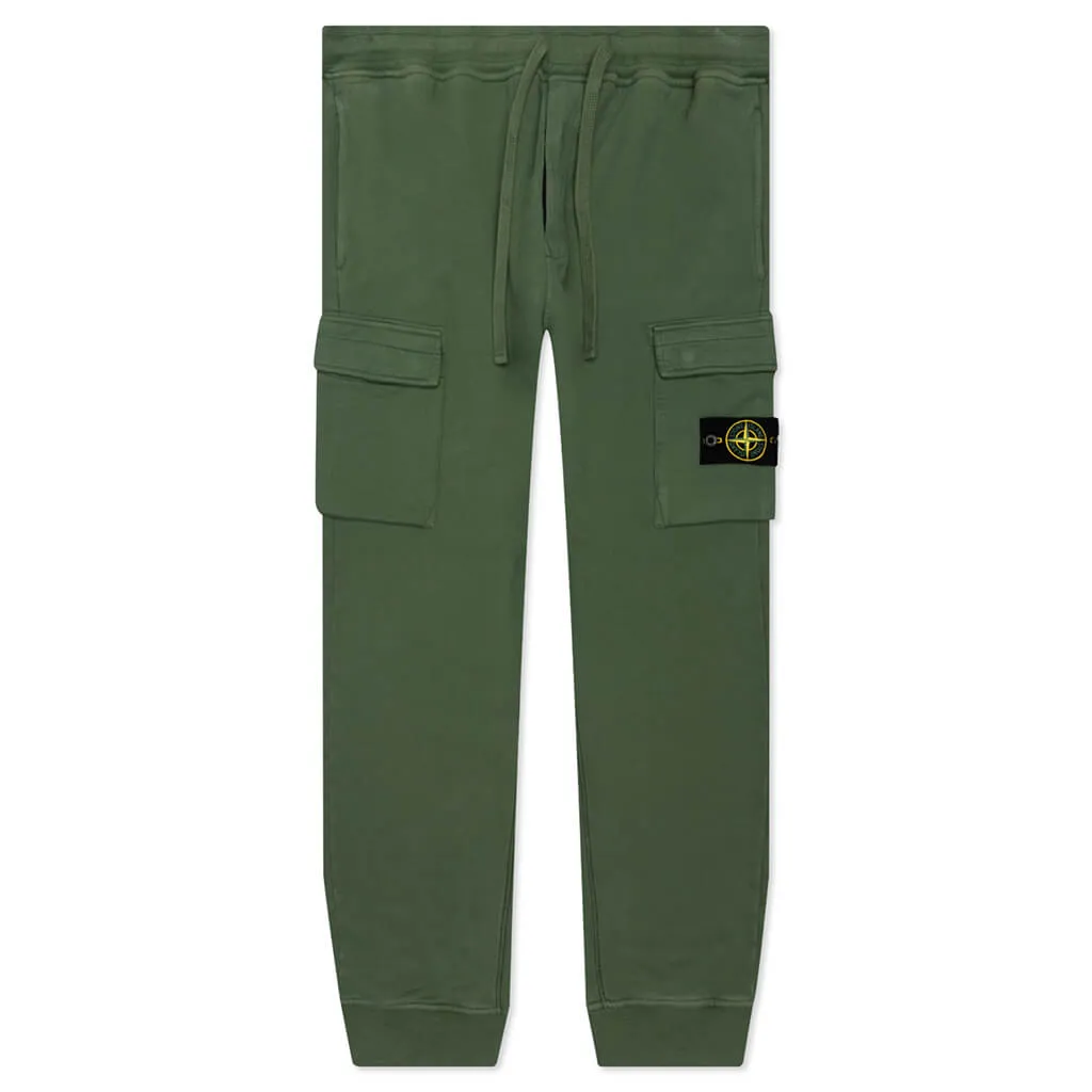 Brushed Cargo Fleece Pants - Olive Green