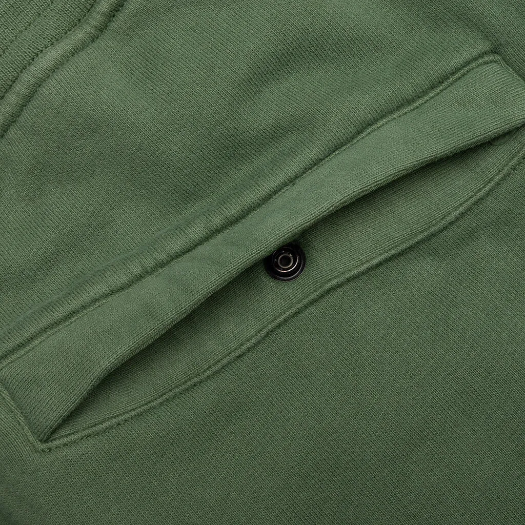 Brushed Cargo Fleece Pants - Olive Green