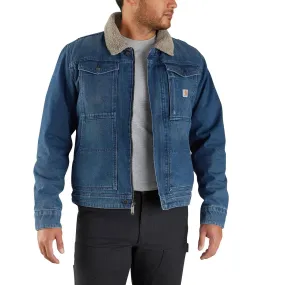 Carhartt Men's Relaxed Fit Denim Sherpa-Lined Jacket