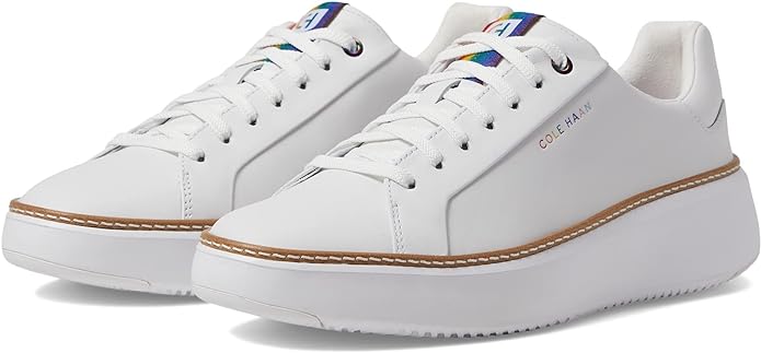 Cole Haan Grandpro Topspin White/Pride Multi Chunky Lace Up Low Top Sneakers