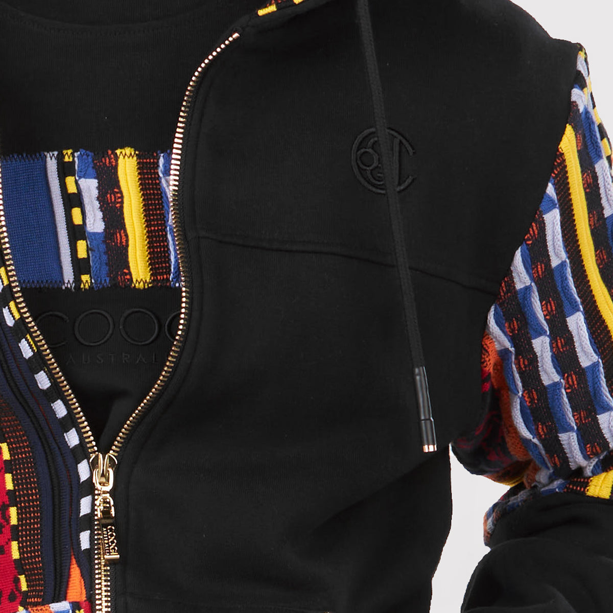 COOGI Brilliant (Mixed-Media Sweater Pieced Fleece Hoody)