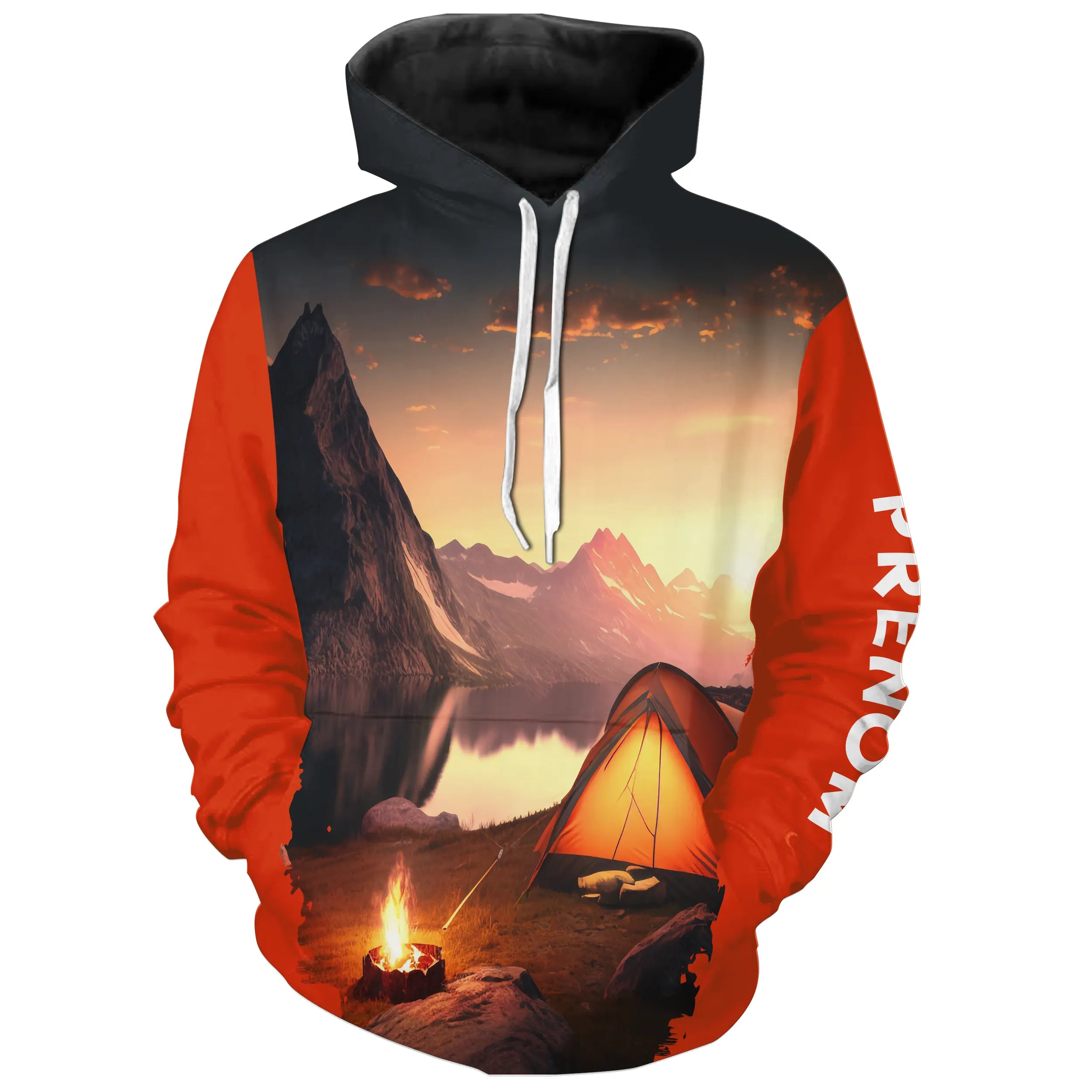 Coucher De Soleil Montagneux – T-Shirt Camping Feu De Camp Imprimé 3D - CT20022461