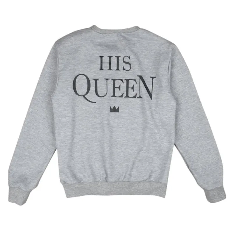 Couples Sweatshirts Print KING QUEEN Long Sleeve Hoodies Lovers Sweatshirt Men and Women Pullovers SM6