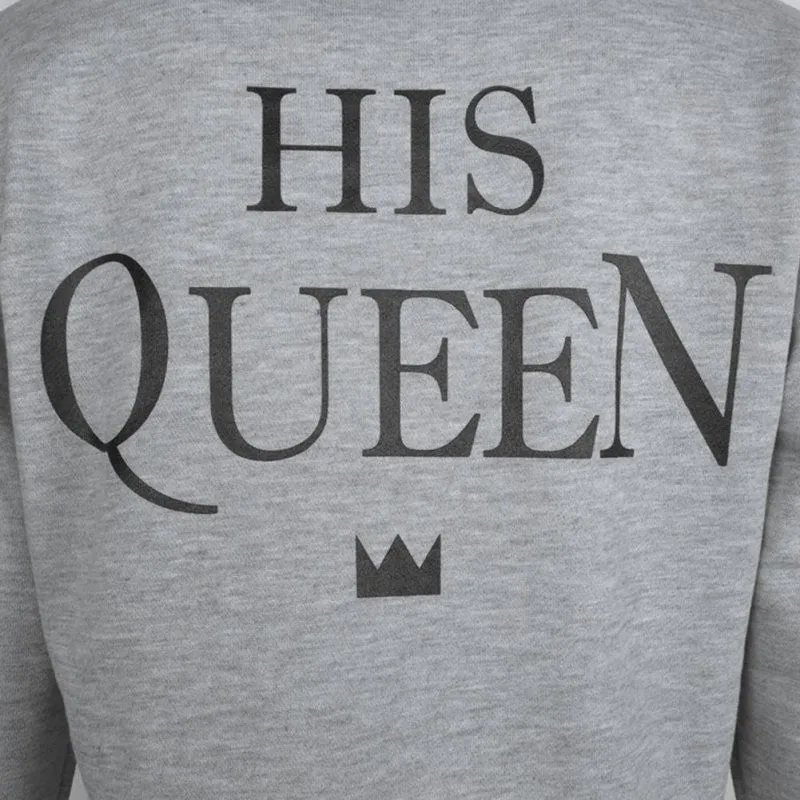 Couples Sweatshirts Print KING QUEEN Long Sleeve Hoodies Lovers Sweatshirt Men and Women Pullovers SM6