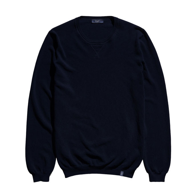 CREW NECK SWEATER Man Navy Blue