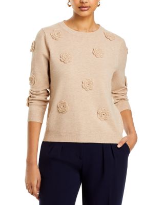 Crochet Flower Crewneck Sweater