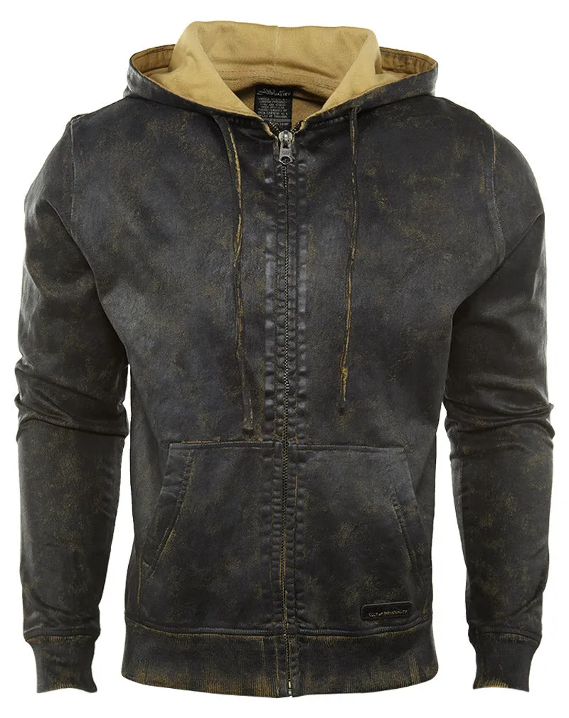 Cult Of Individuality  Hoodie-full Zip Denim+sweatshirt Mens Style : 659-15b-k10a