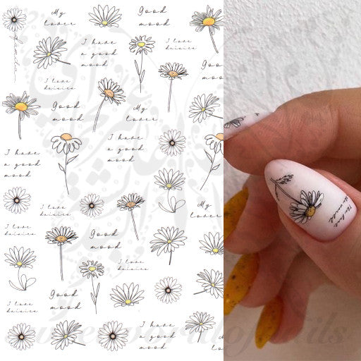 Daisy Nail Art Spring Summer Flower Stickers