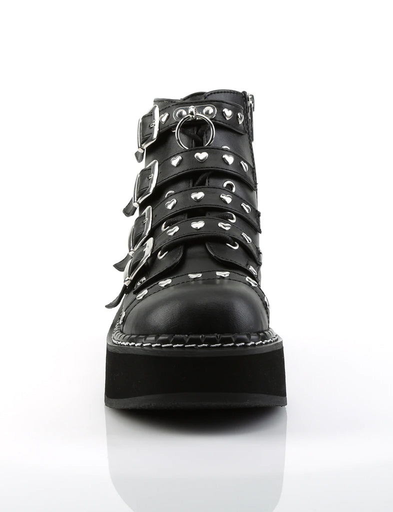 DEMONIA EMILY-315 - BLACK VEGAN LEATHER  PRE ORDER 