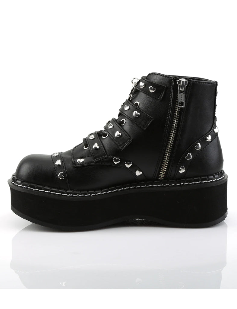 DEMONIA EMILY-315 - BLACK VEGAN LEATHER  PRE ORDER 