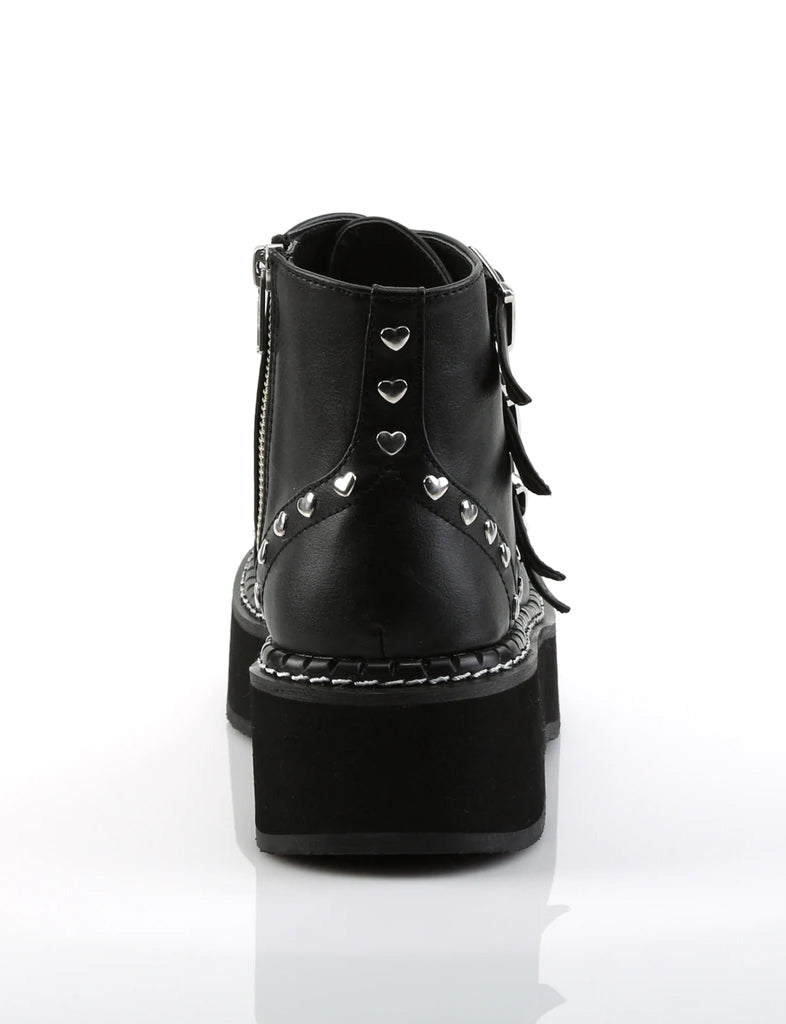 DEMONIA EMILY-315 - BLACK VEGAN LEATHER  PRE ORDER 