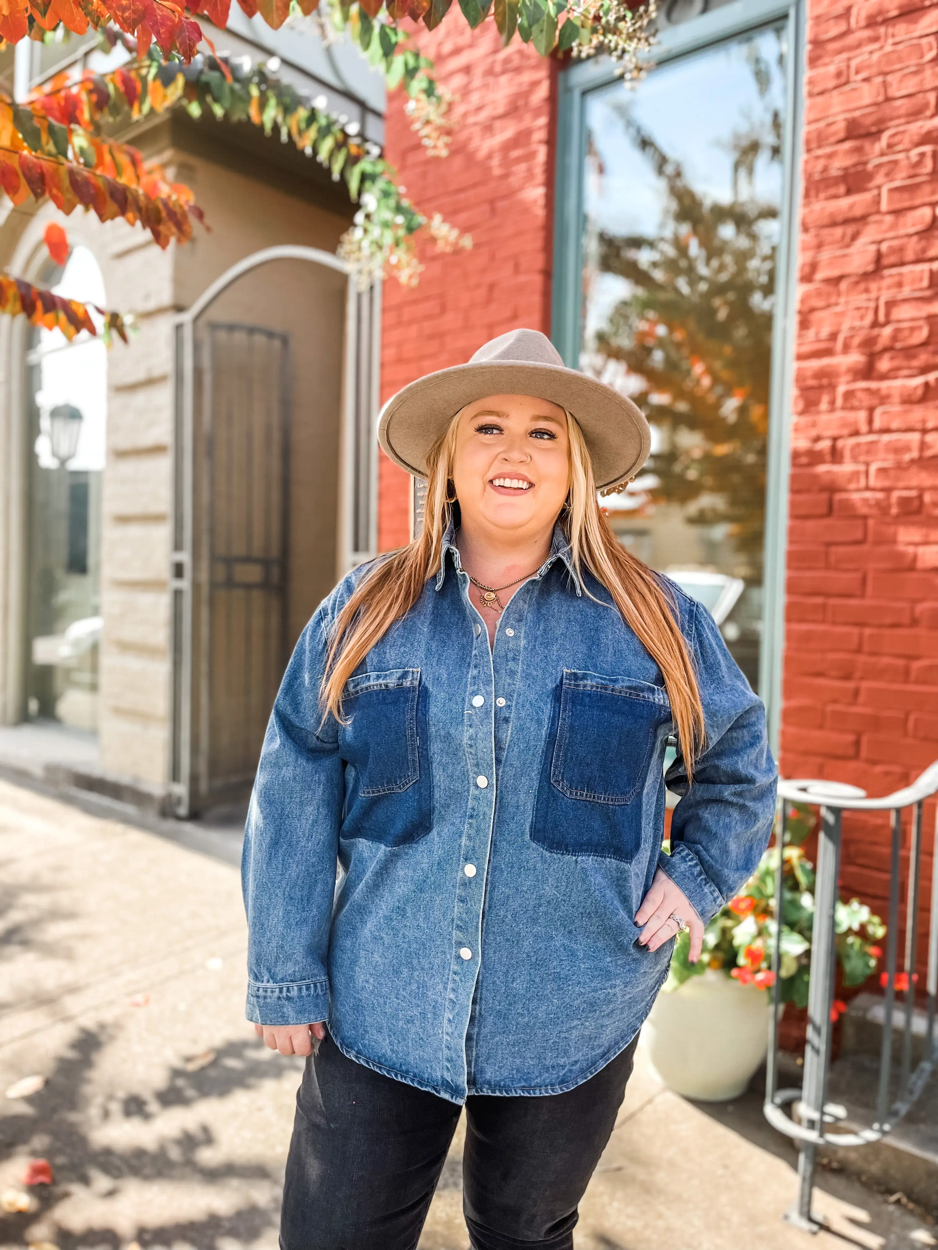 Double Denim Pocket Jacket PLUS