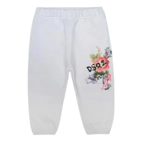 Dsquared2 Track Pants Flower Logo White