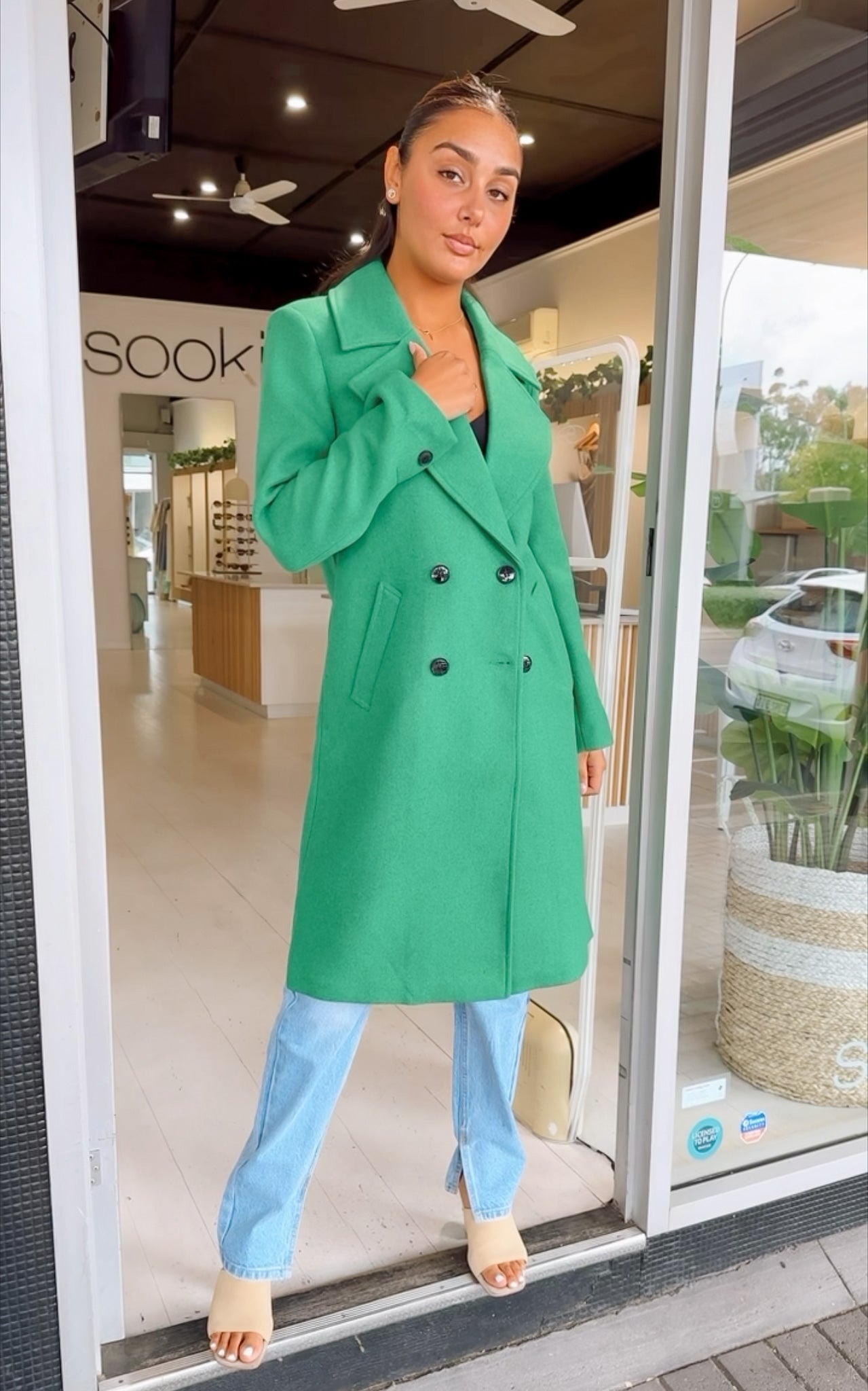 ESMAEE BOULEVARD COAT EMERALD