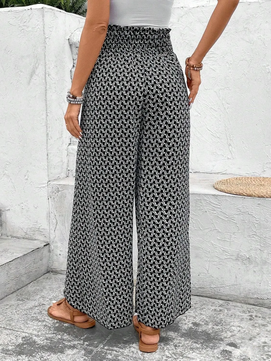 Finnley Tied Printed Wide Leg Pants