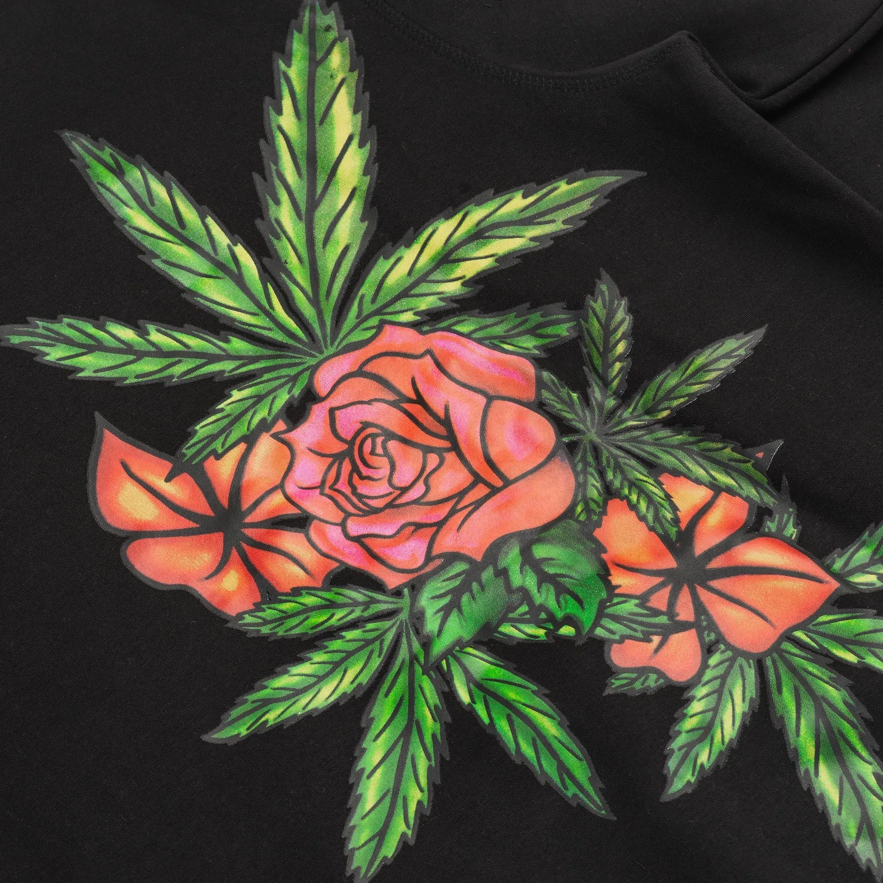 Floral Runtz Hoodie- Black