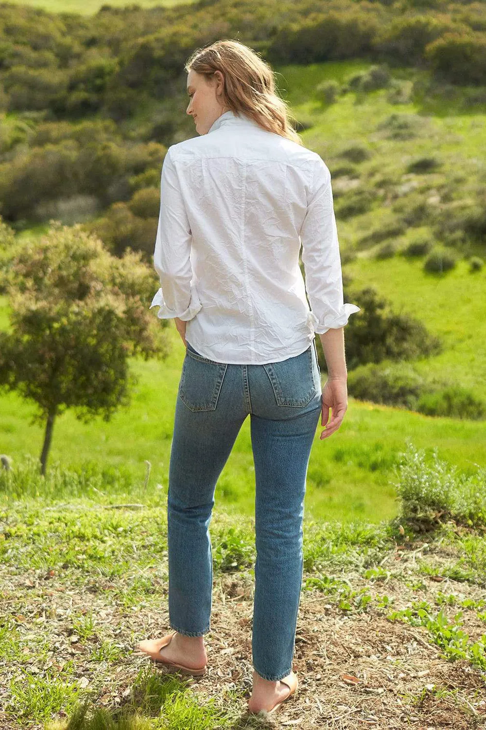 Frank & Eileen Barry Shirt in White Poplin