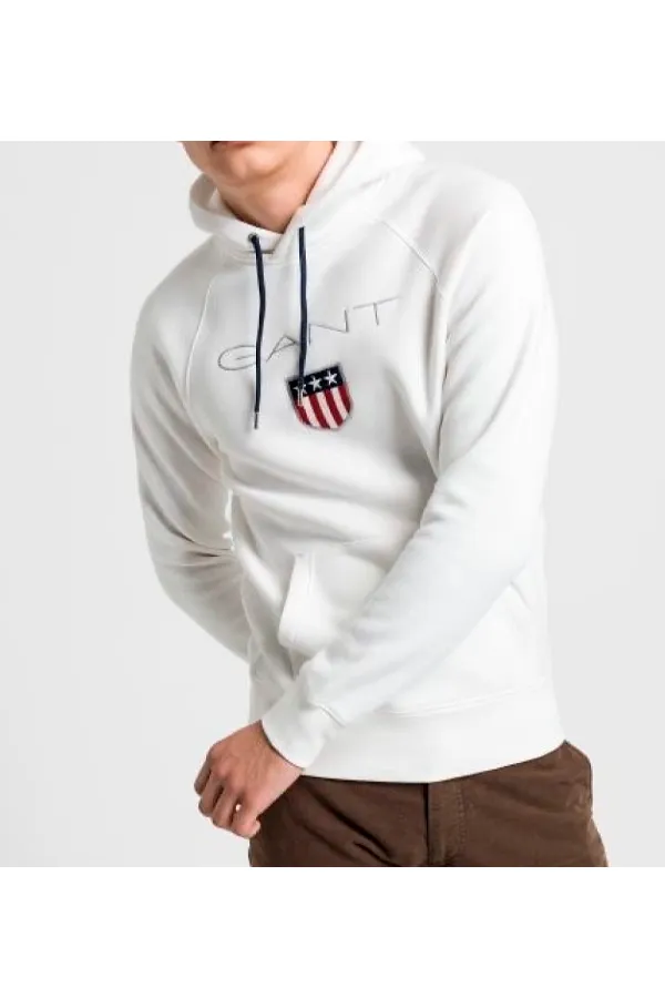 GANT Shield Hoodie White