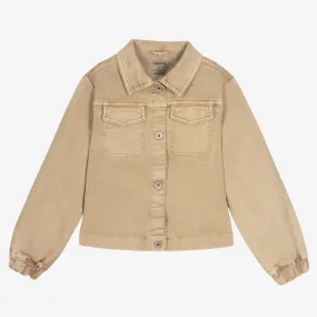 Girls Beige Denim Jacket