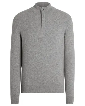 Grey Oasi Cashmere Zip Mock Sweater