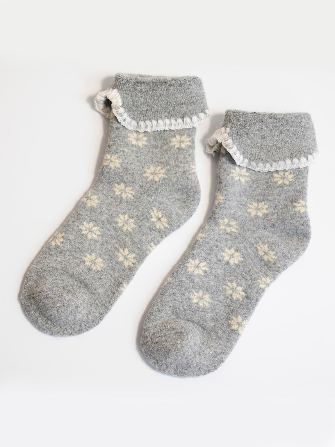 Grey Patterned Luxury Cosy Socks