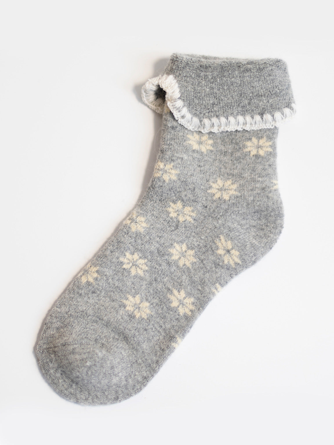 Grey Patterned Luxury Cosy Socks