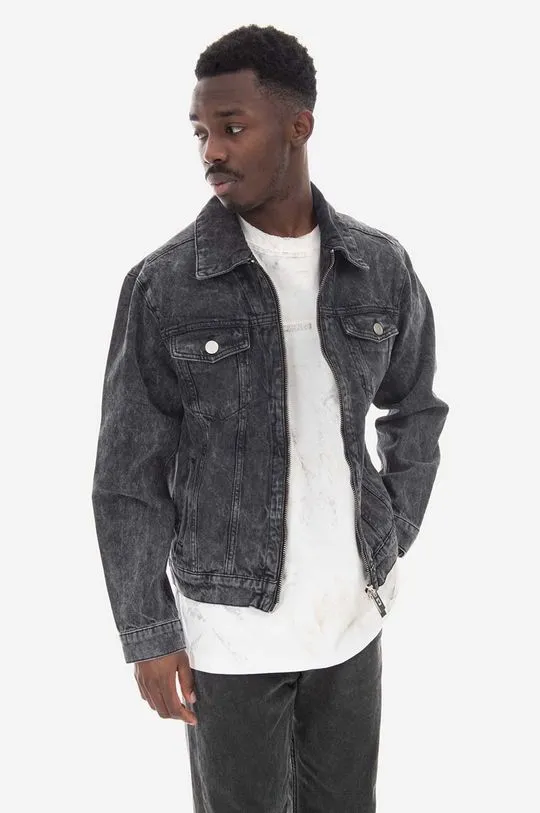 Han Kj?benhavn denim jacket Zip Denim Jacket men's black color