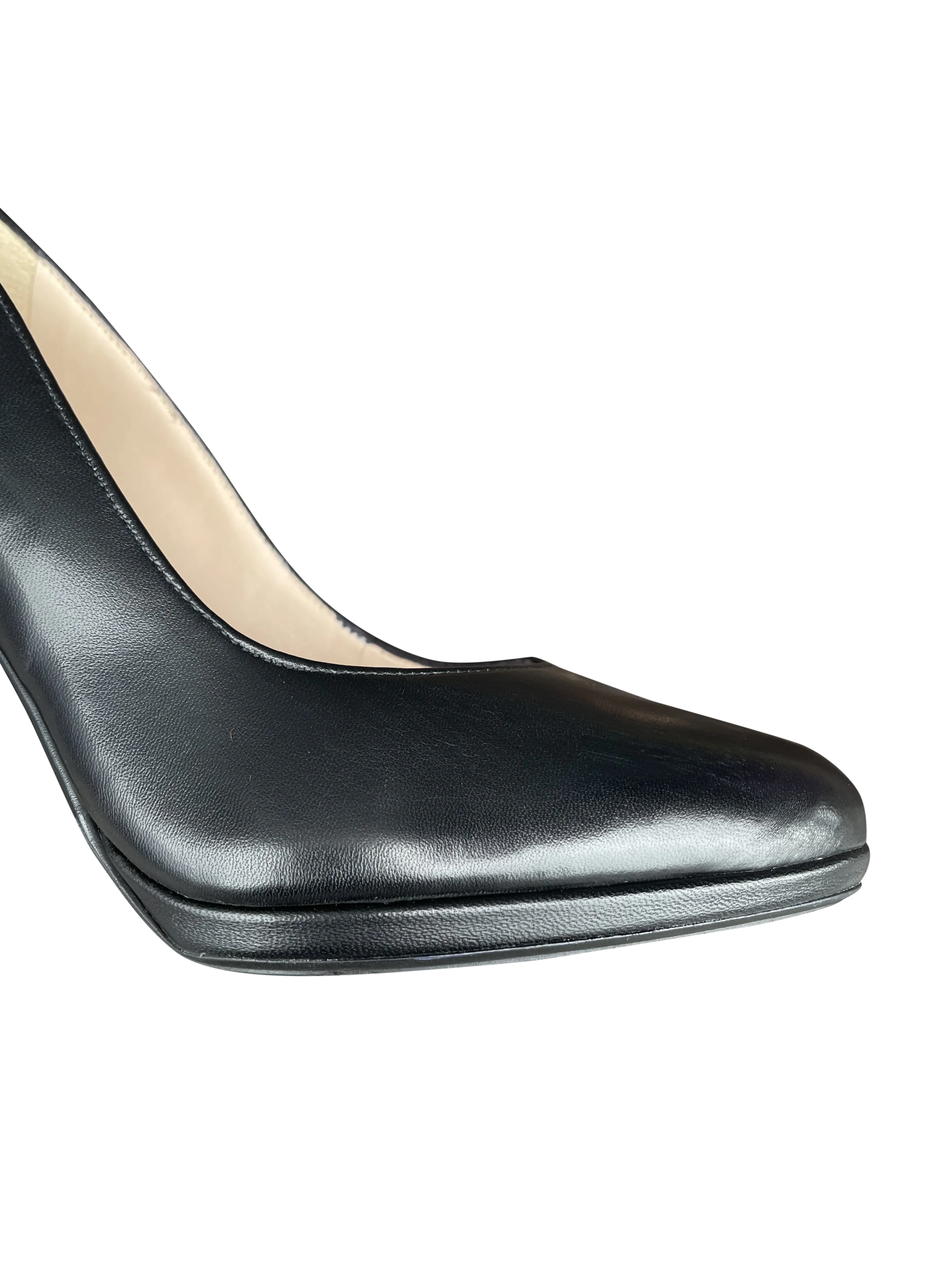 Herdi-Classic Black Leather Heel