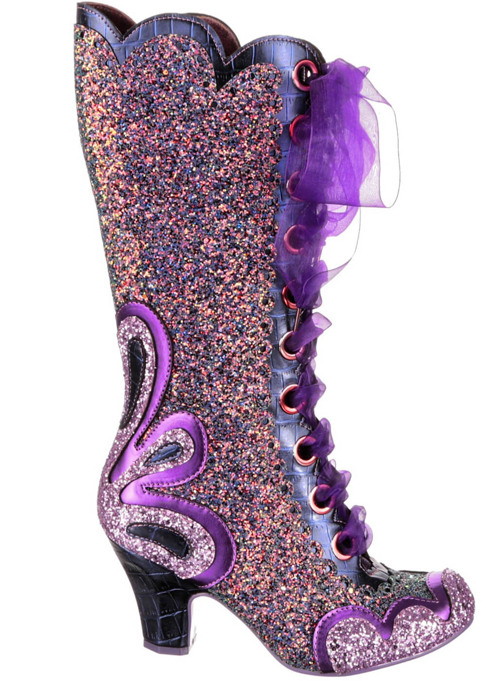 Irregular Choice Gleam Team 70's Boots Purple