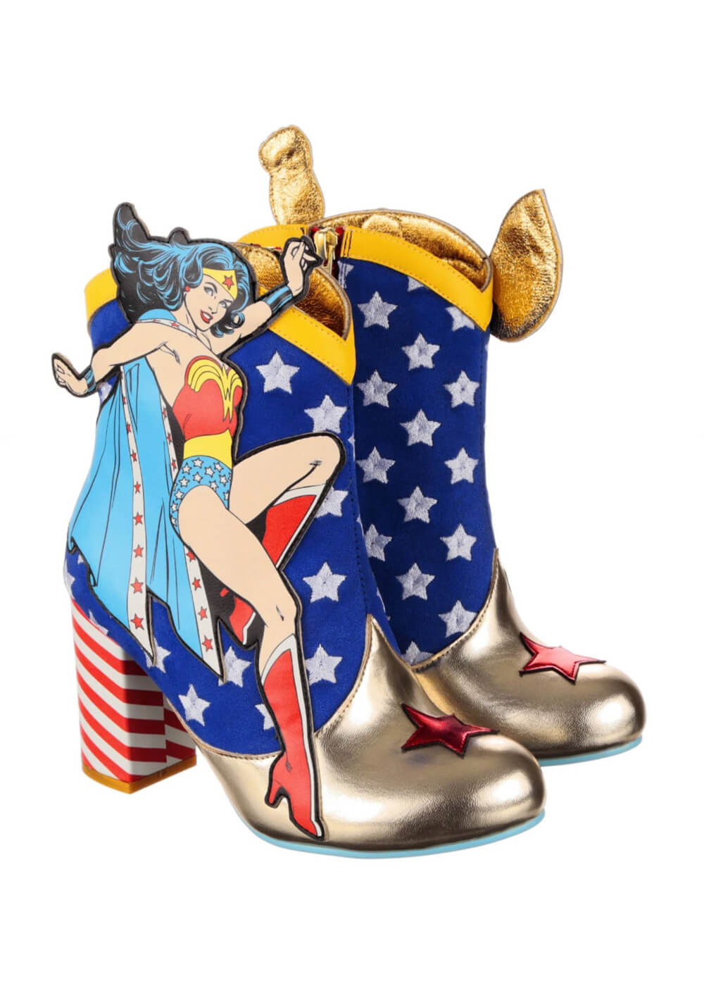 Irregular Choice x Justice League Stronger Together Boots Aqua