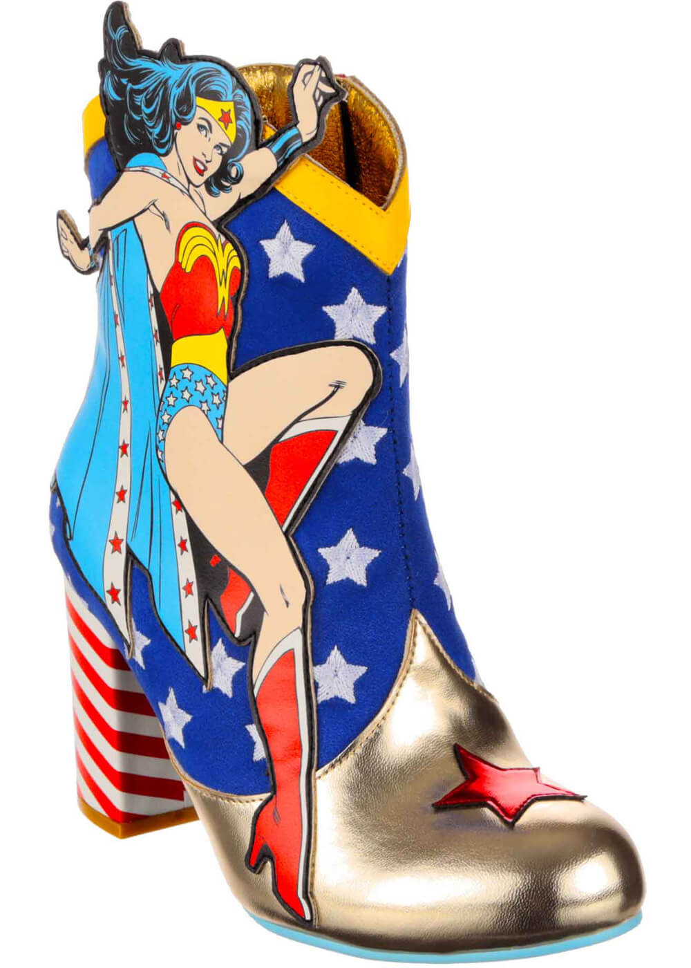 Irregular Choice x Justice League Stronger Together Boots Aqua