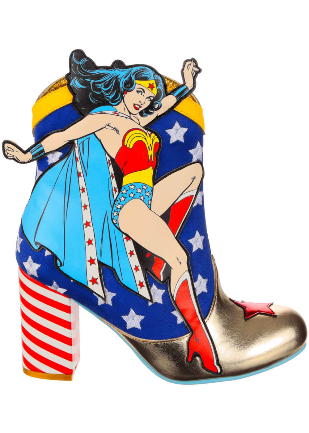 Irregular Choice x Justice League Stronger Together Boots Aqua