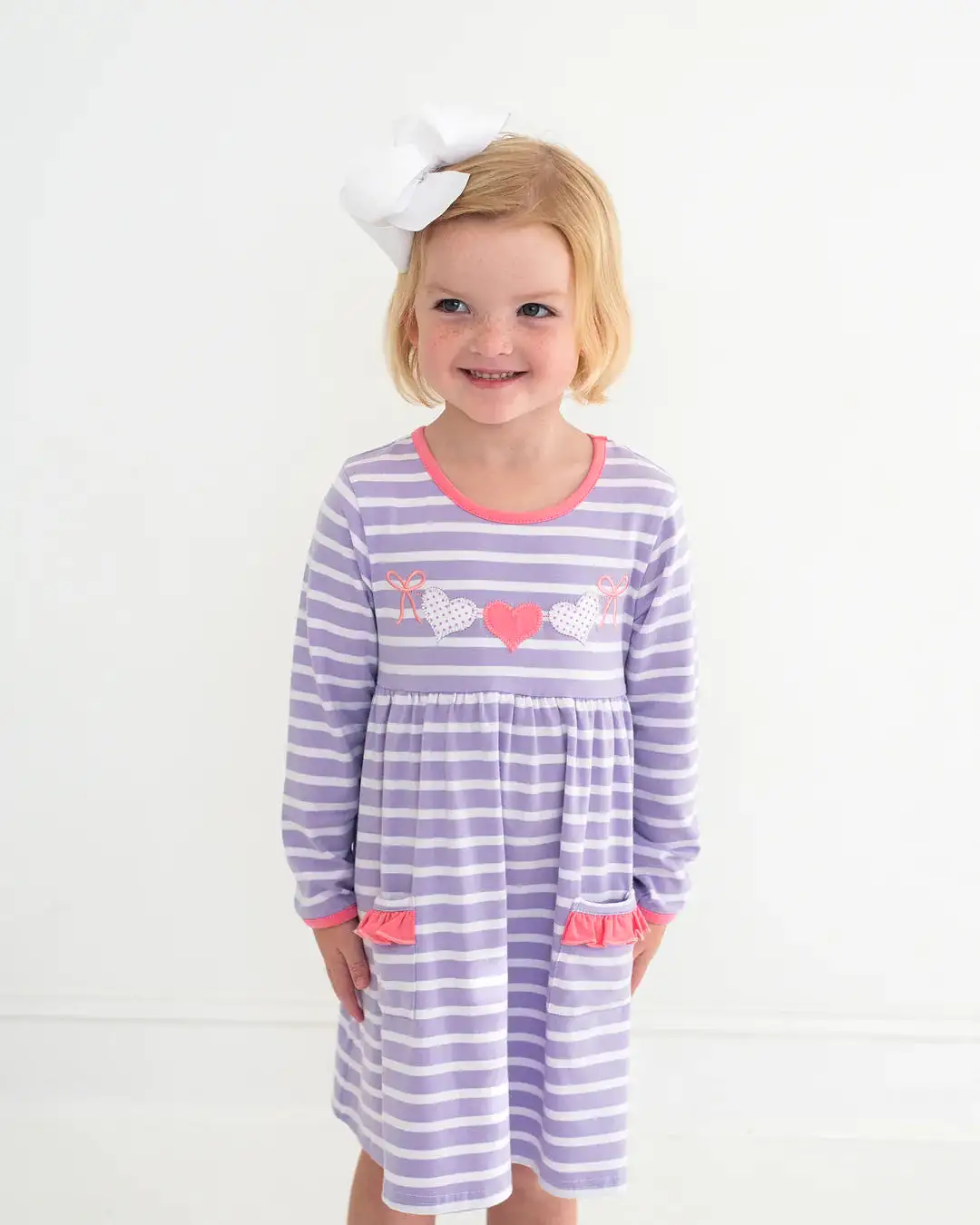 Jellybean - Heart Banner Applique Pocket Dress