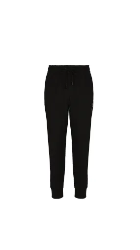 Jersey Jogging Pants With Embroidery - Black