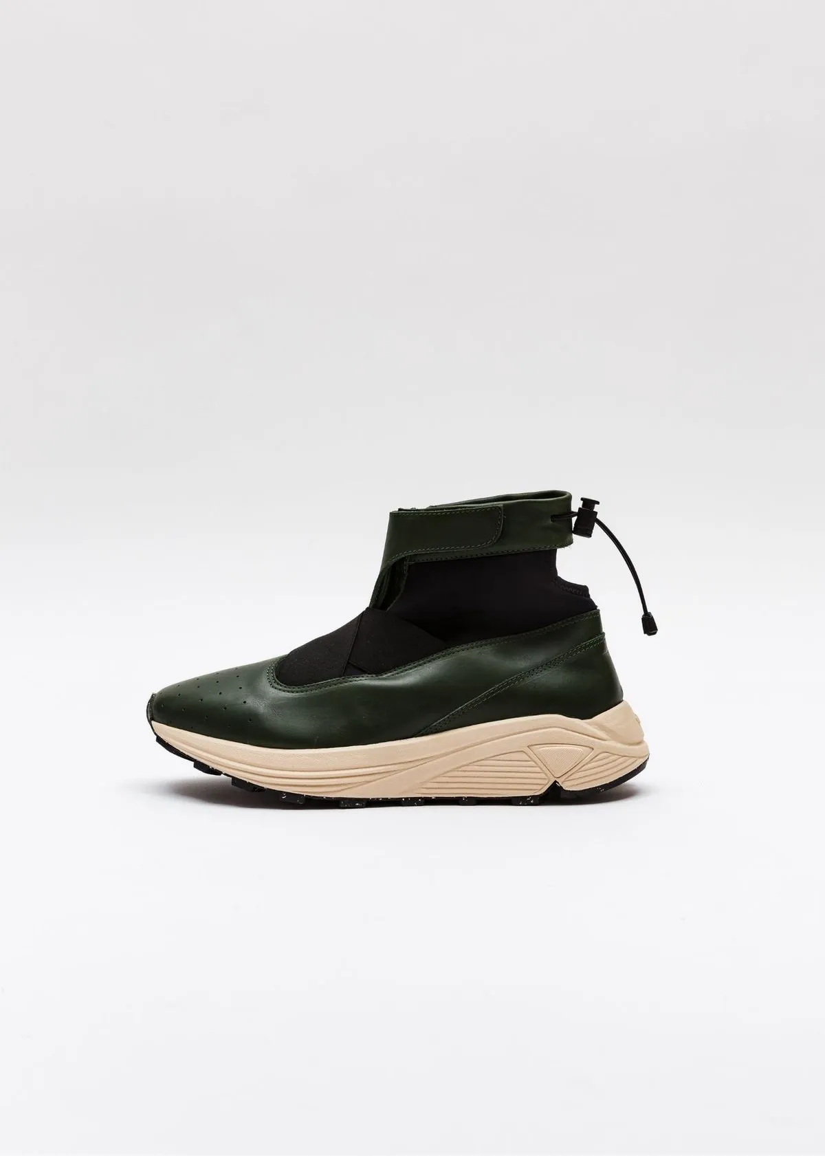 La Pola High Top Sneaker - Cream/Green