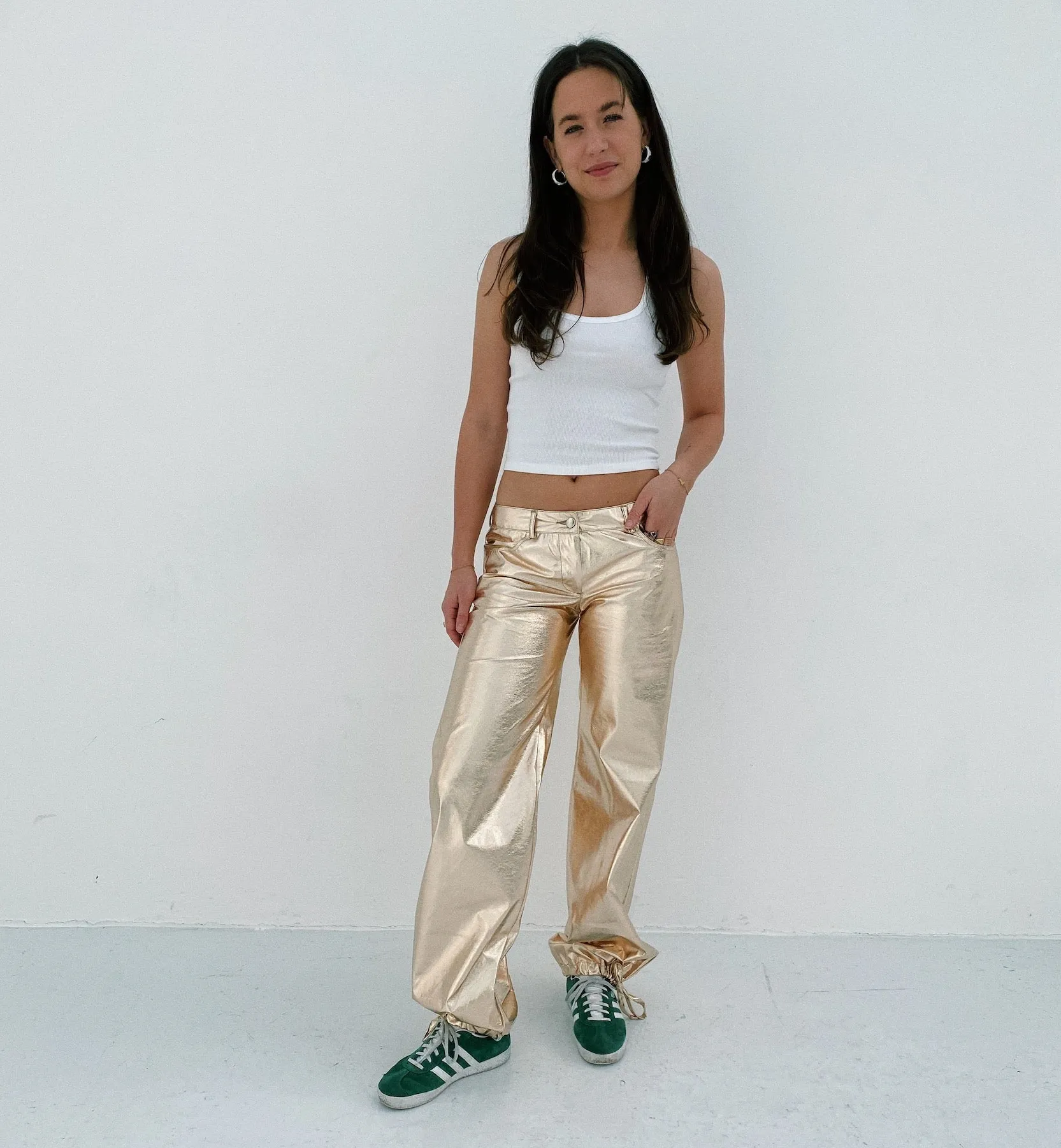 Laagam Rue Low Waist Gold Pants