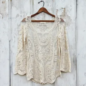 Laced in Snow Blouse in Cream