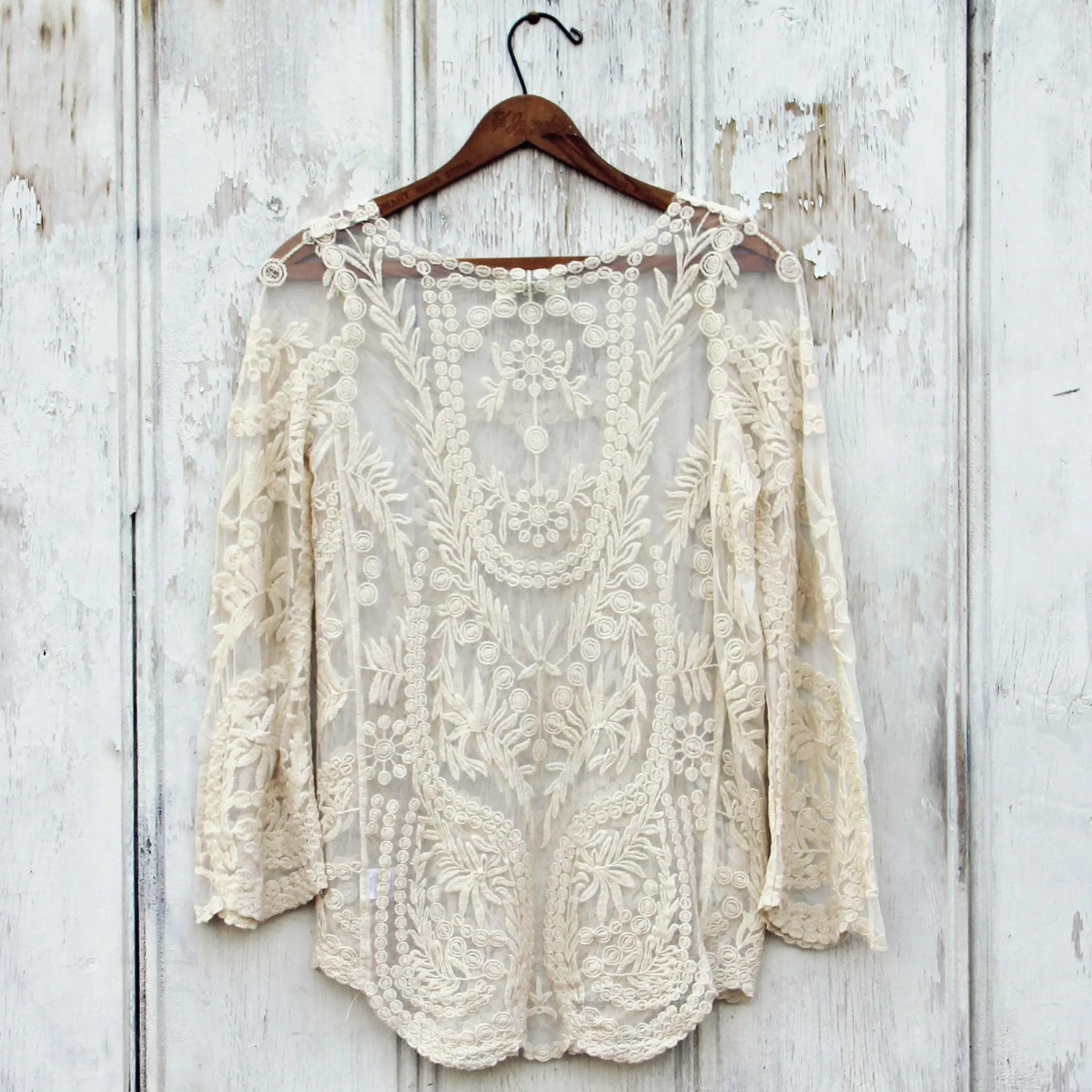 Laced in Snow Blouse in Cream